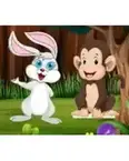 Monkey and Rabbit Friendship