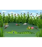 The Clever Frog and A Crocodile